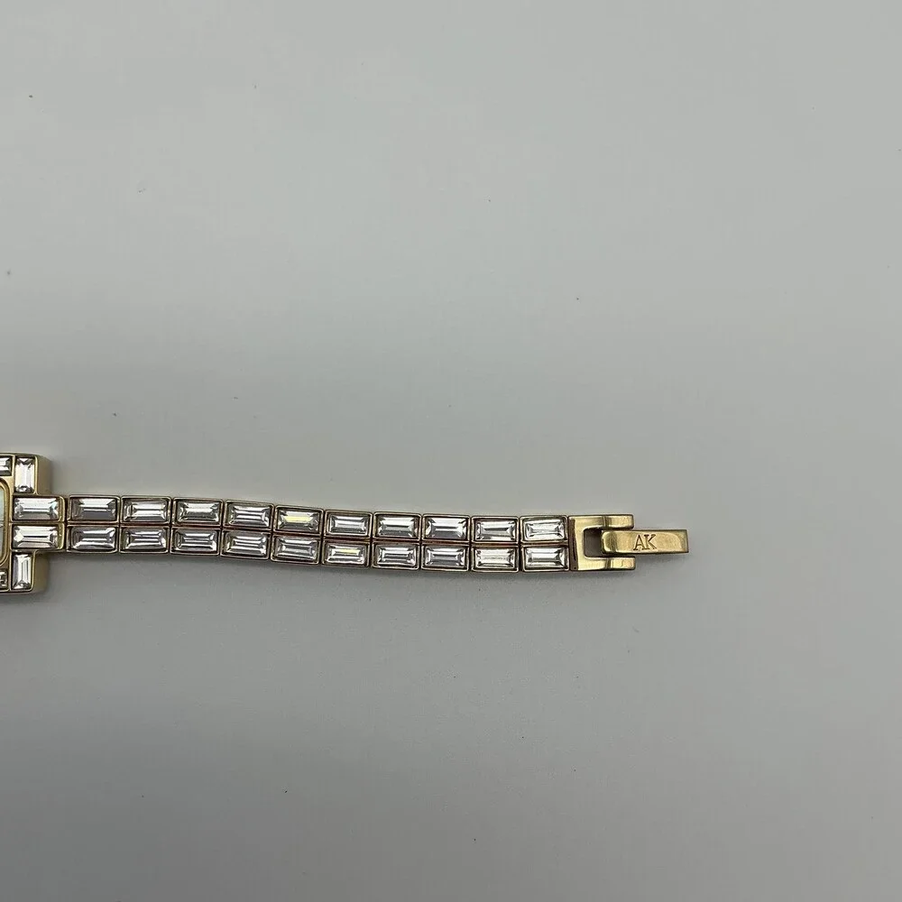 Anne Klein Y0577 Womens Watch Gold Tone Crystal Bracelet New Battery 6